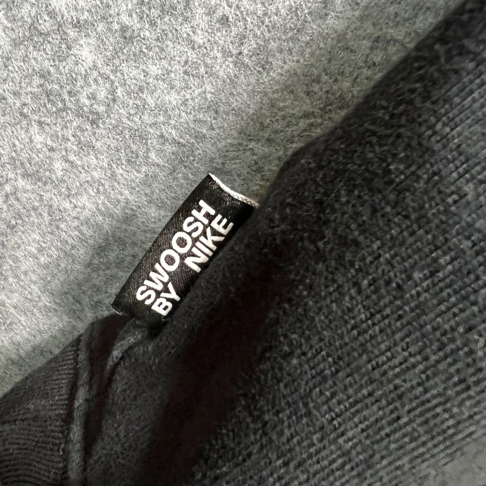 Nike Sportswear Big Swoosh Short-Sleeve Crew Sweatshirt Top Black M - Picture 4 of 9